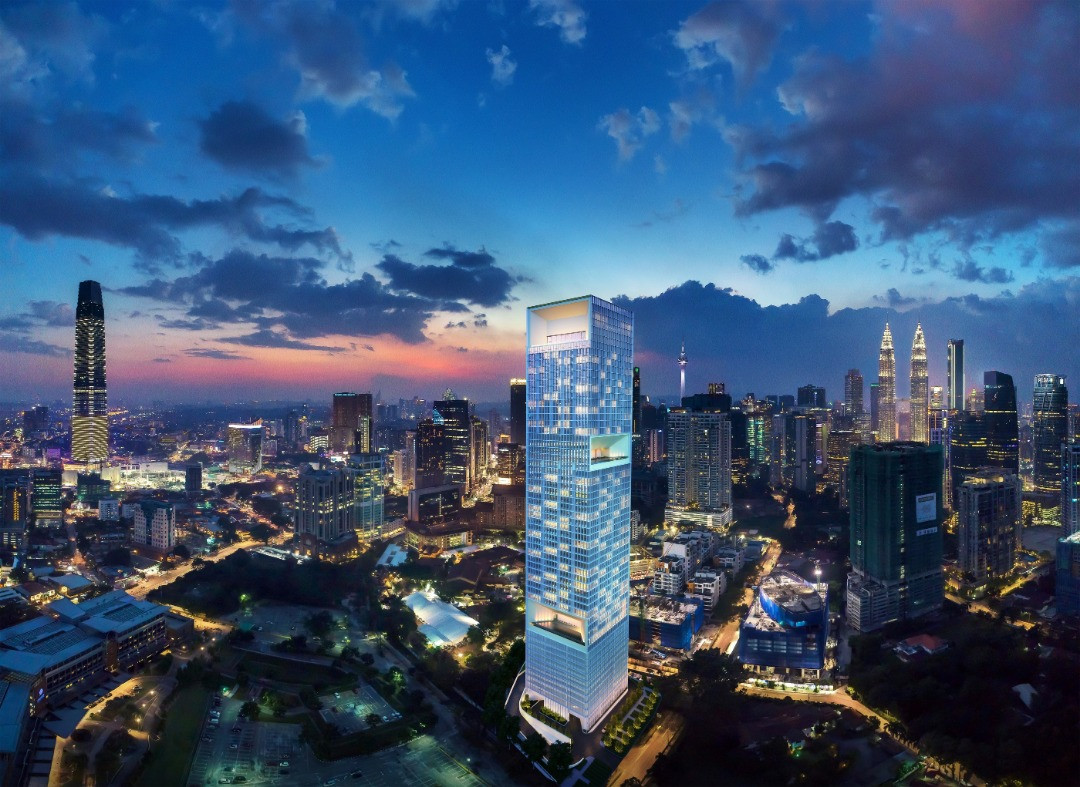 吉隆坡核心高端住宅外觀夜景