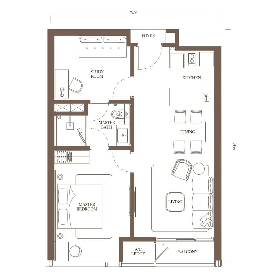 Pavilion Square Type B2 Floor Plan