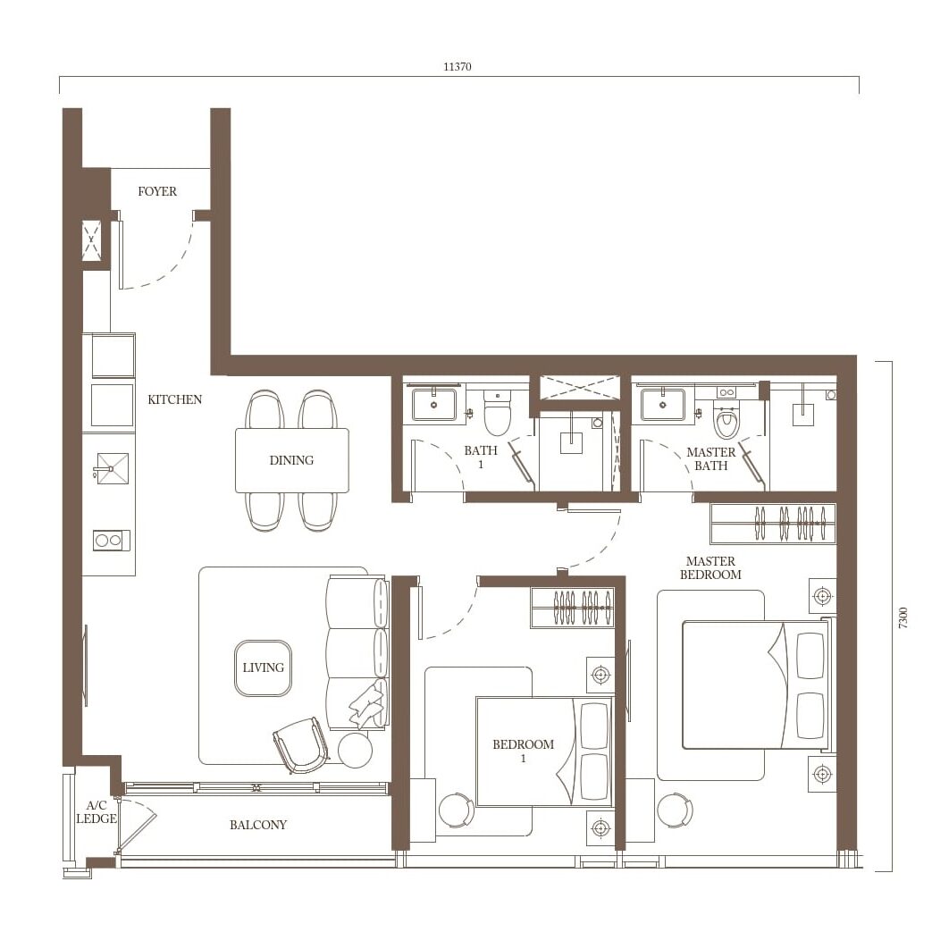 Pavilion Square Type C1 Floor Plan