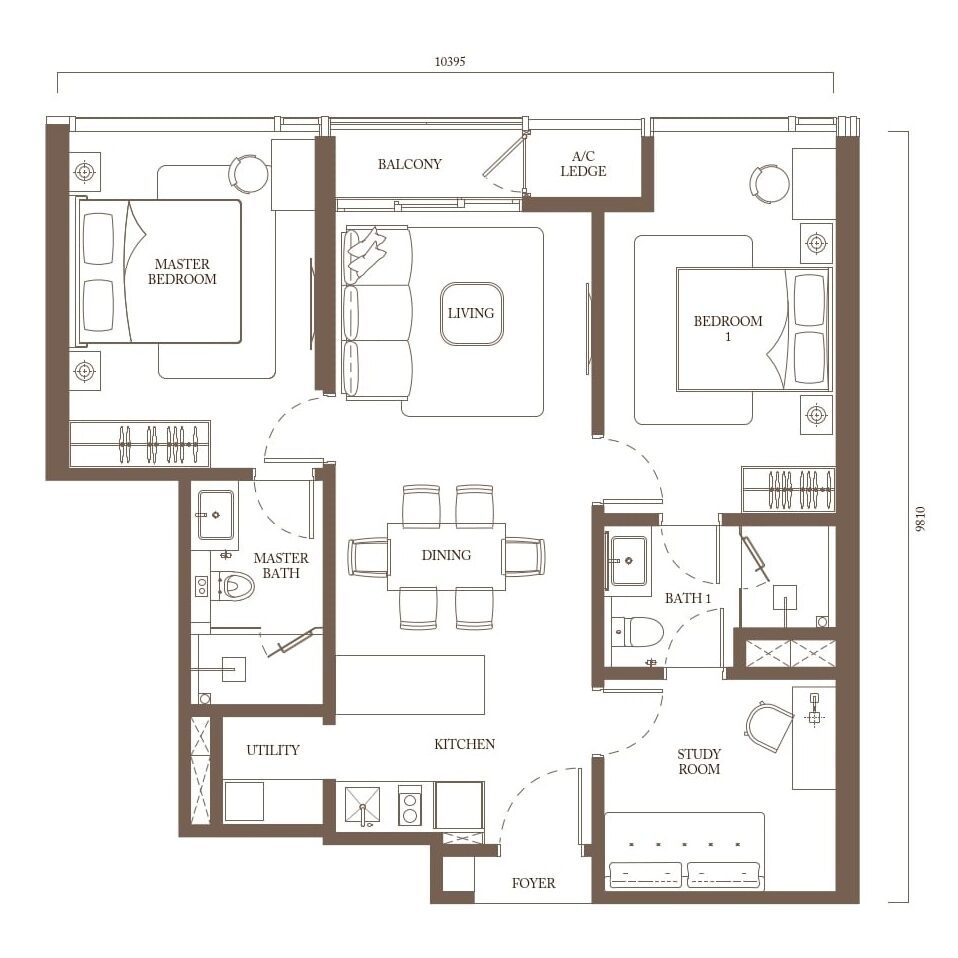 Pavilion Square Type C2 Floor Plan