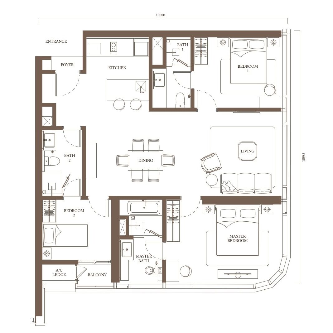 Pavilion Square Type D Floor Plan